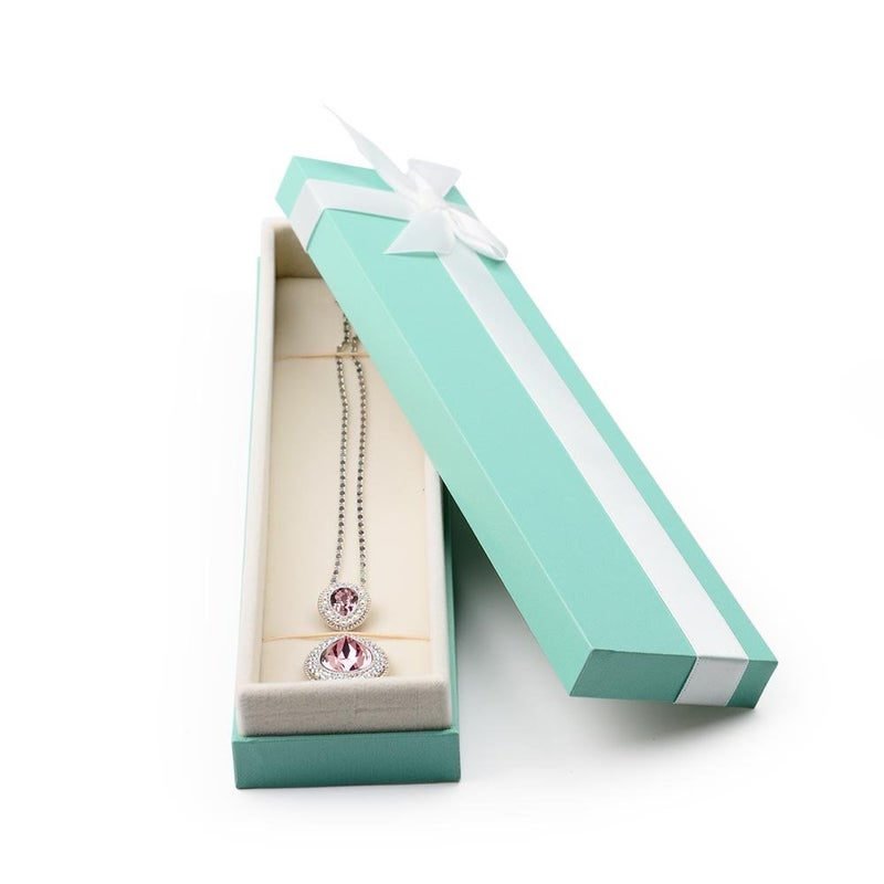 Oirlv Necklace Bracelet Pendant Gift Box With Pure White Bow Ribbons Jewelry Gift Case for Birthday,Anniversary,Engagement,Proposal - Image 2